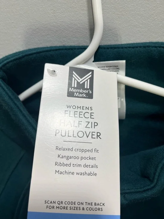 Women's Teal Half-Zip Pullover Sweatshirt - Picture 2 of 2